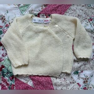 Baby Cream Knit Cardigan 3–6M Cottagecore French Style delicate Sweater chic